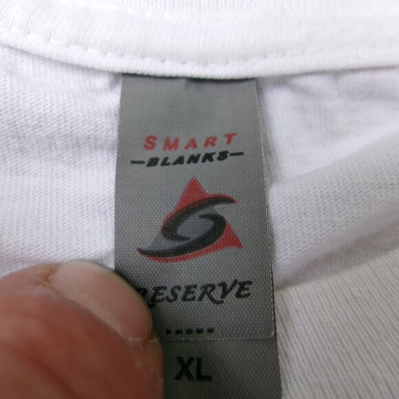 Smart Blanks Diamond Sawblade Blade Warehouse Massacre L/S White Mens XL T-Shirt - Picture 11 of 15